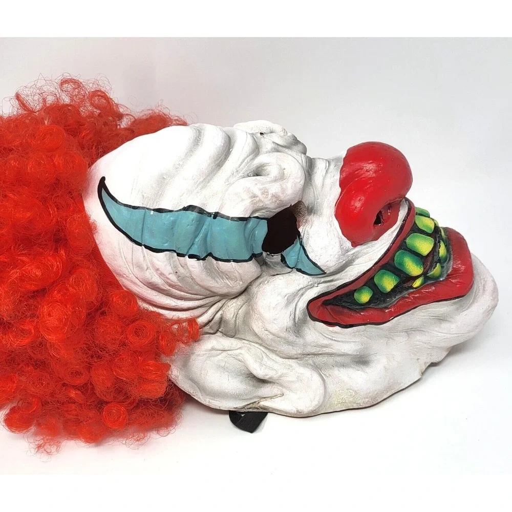 Scary Clown Mask Foam Halloween Costume Don Post Studios Paper Magic Red Curly